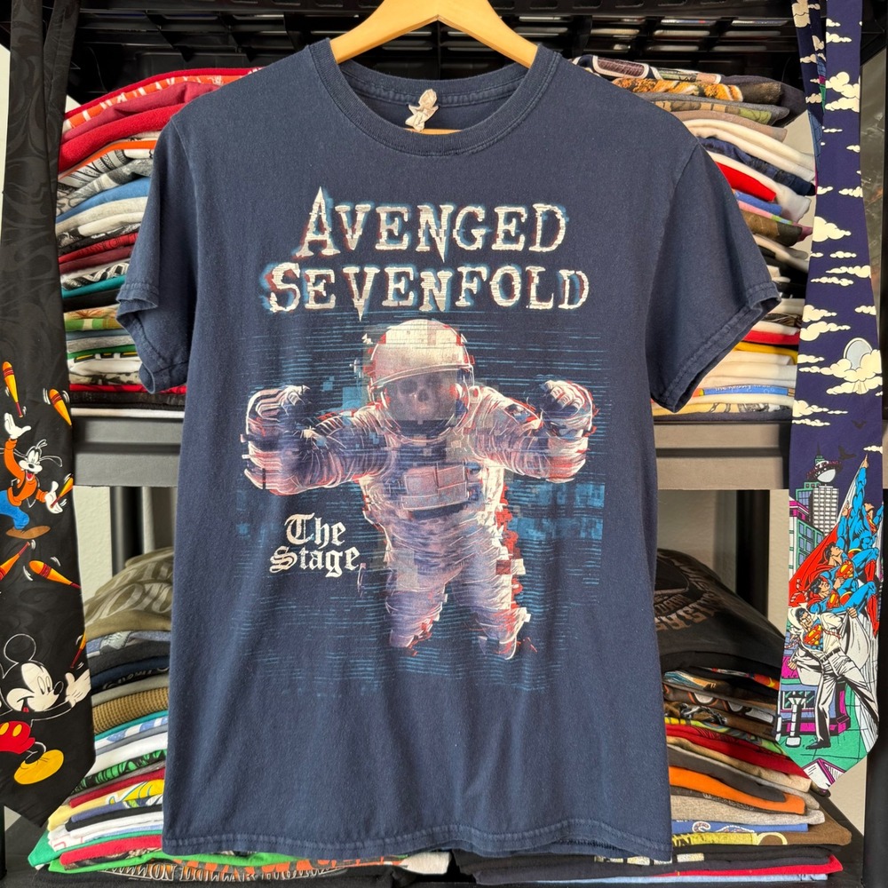 Modern Navy Avenged Sevenfold The Stage Graphic T-Shirt Small